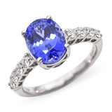 Platinum 2.19ct Tanzanite and Diamond Ring
