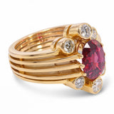 18k Yellow Gold GIA No Heat 2.16ct Ruby and Diamond Ring