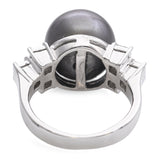 Platinum Tahitian Pearl and 1.01tcw Diamond Ring