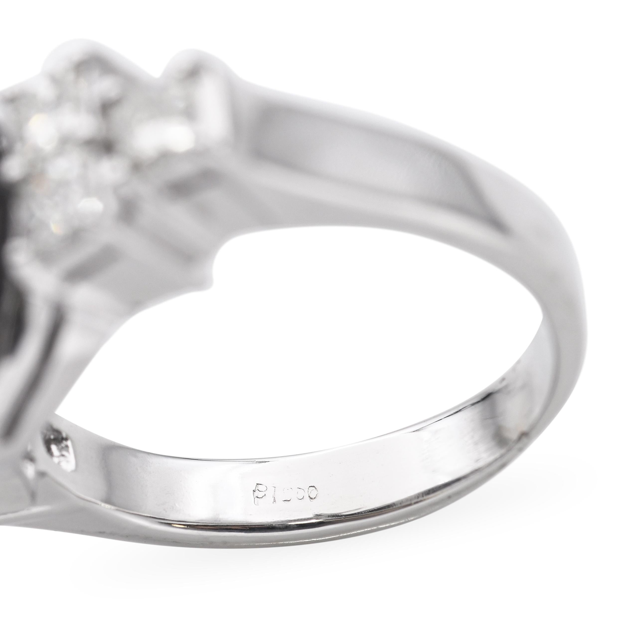 Platinum Tahitian Pearl and 1.01tcw Diamond Ring