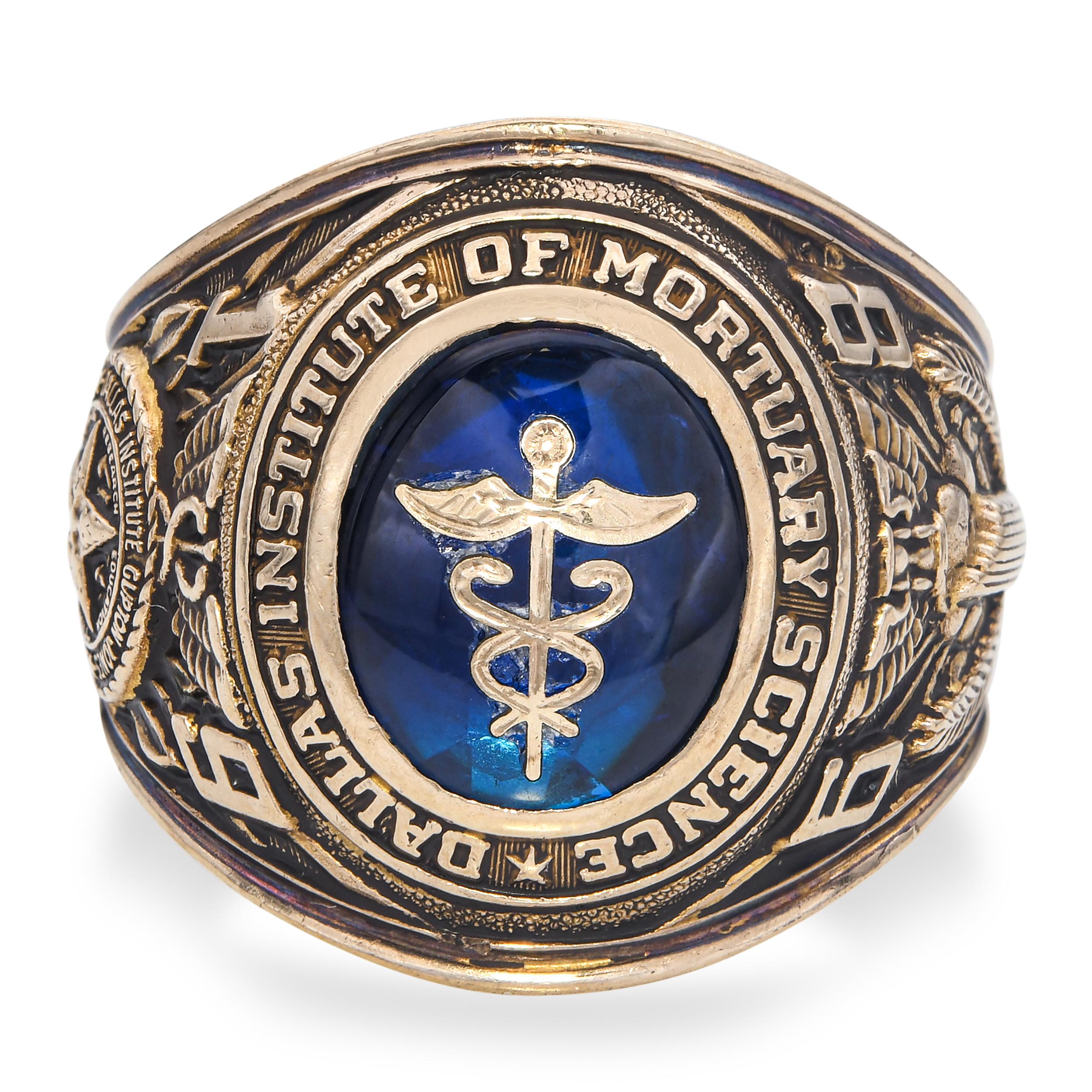 Vintage 10k Yellow Gold Balfour Dallas Institute of Mortuary Class of 1968 Ring