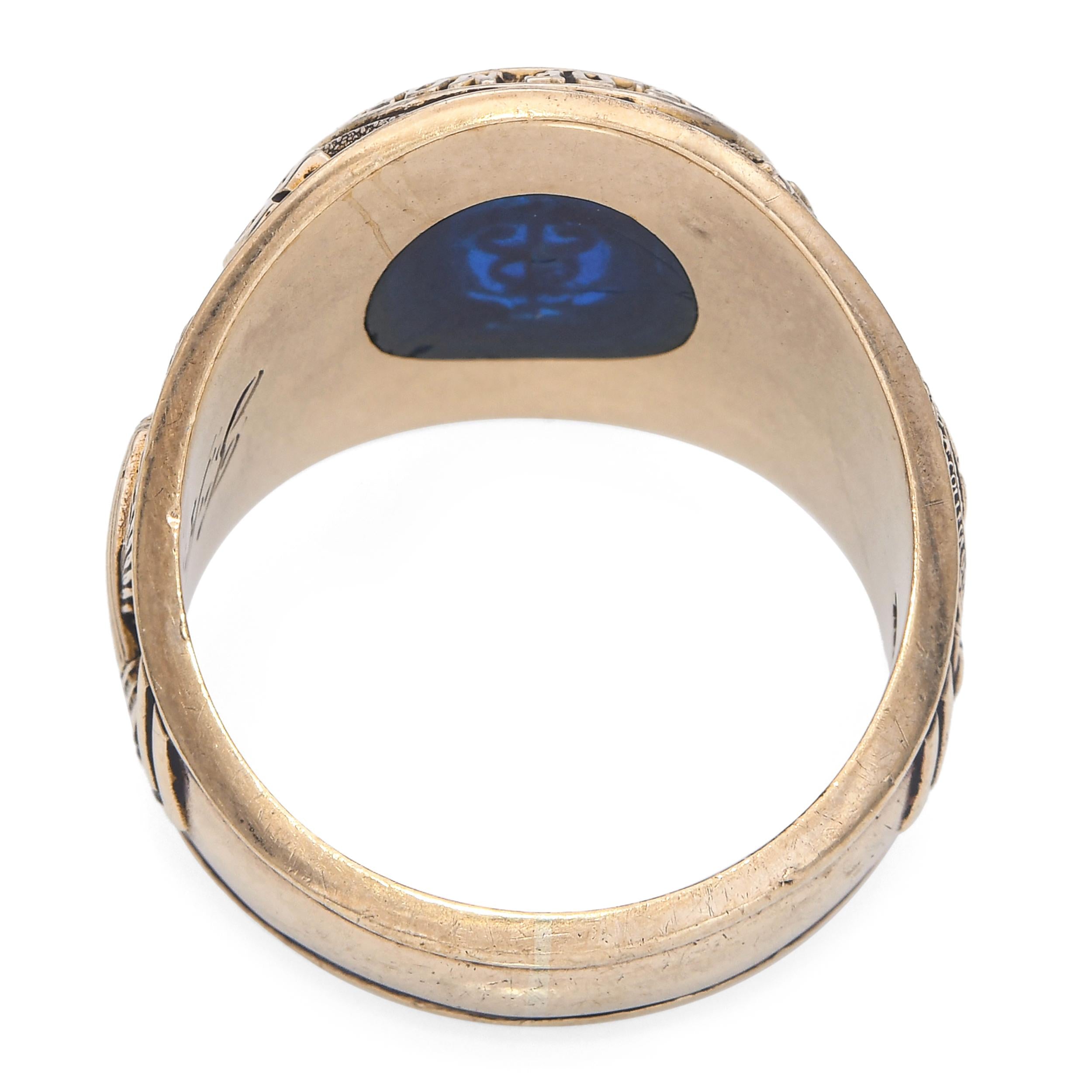 Vintage 10k Yellow Gold Balfour Dallas Institute of Mortuary Class of 1968 Ring