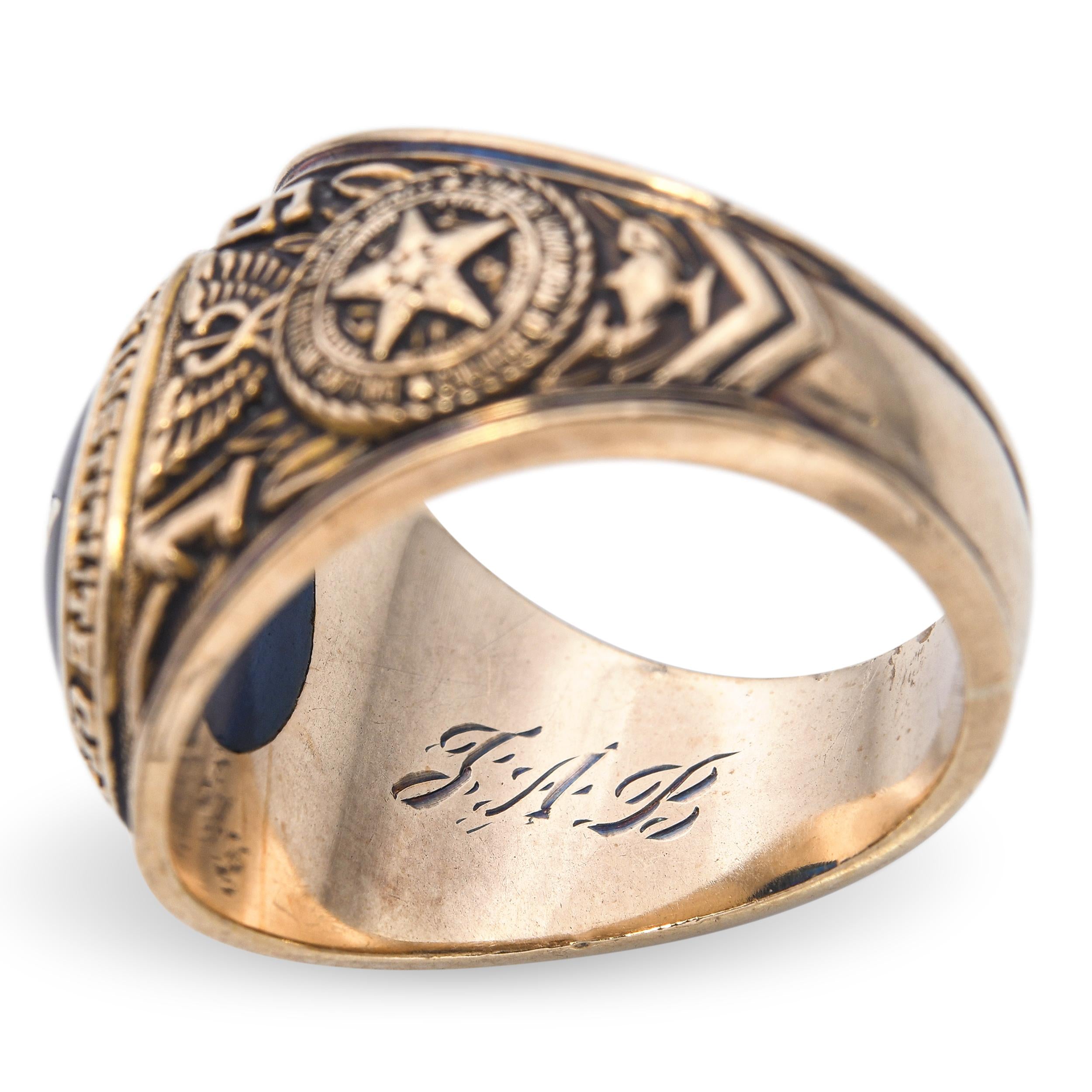 Vintage 10k Yellow Gold Balfour Dallas Institute of Mortuary Class of 1968 Ring