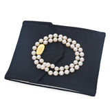 Vintage 18k Yellow Gold 8.5mm Pearl Strand Necklace