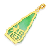 Vintage 18k Yellow Gold Kwan Yin Jadeite Carving With Diamond Accent Pendant