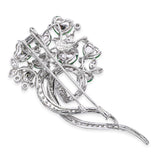 GIA White Gold Imperial Green Type A Jadeite Heart and 2.21tcw Diamond Brooch