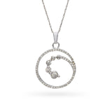 10k White Gold 0.56tcw Diamond Spiral Pendant Necklace