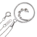 10k White Gold 0.56tcw Diamond Spiral Pendant Necklace