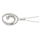 10k White Gold 0.56tcw Diamond Spiral Pendant Necklace