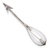 Art Deco Platinum and White Gold Rock Crystal and Diamond Arrow Brooch