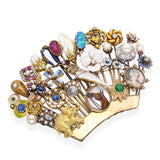 Exceptional Antique Yellow Gold Multi Gemstone Stick Pin Collection Brooch