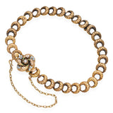 Antique Victorian 20k Yellow Gold Enamel Link Bracelet