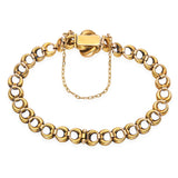Antique Victorian 20k Yellow Gold Enamel Link Bracelet