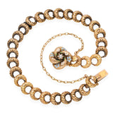 Antique Victorian 20k Yellow Gold Enamel Link Bracelet