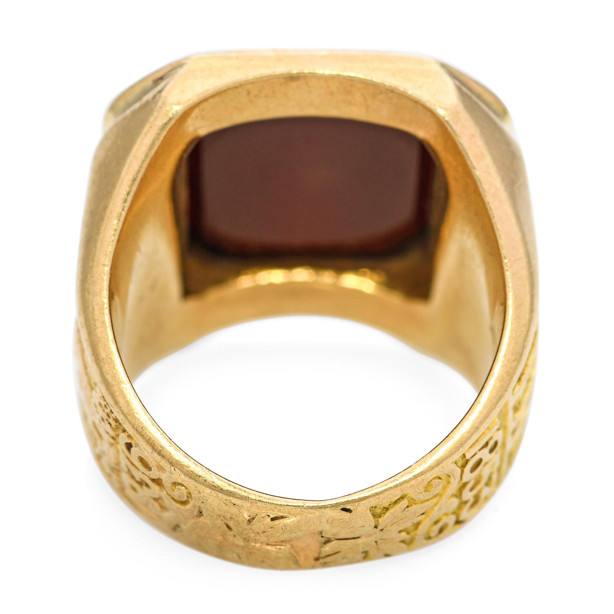 Vintage 1936 Jostens 10k Gold Beaver College Intaglio Ring
