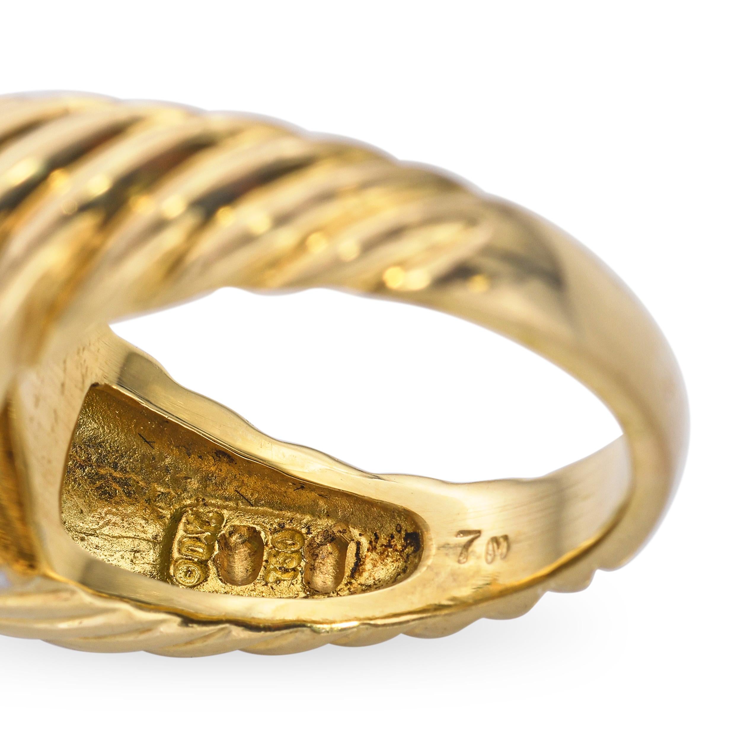 18k Yellow Gold Emerald and Diamond Ring