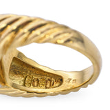 18k Yellow Gold Emerald and Diamond Ring