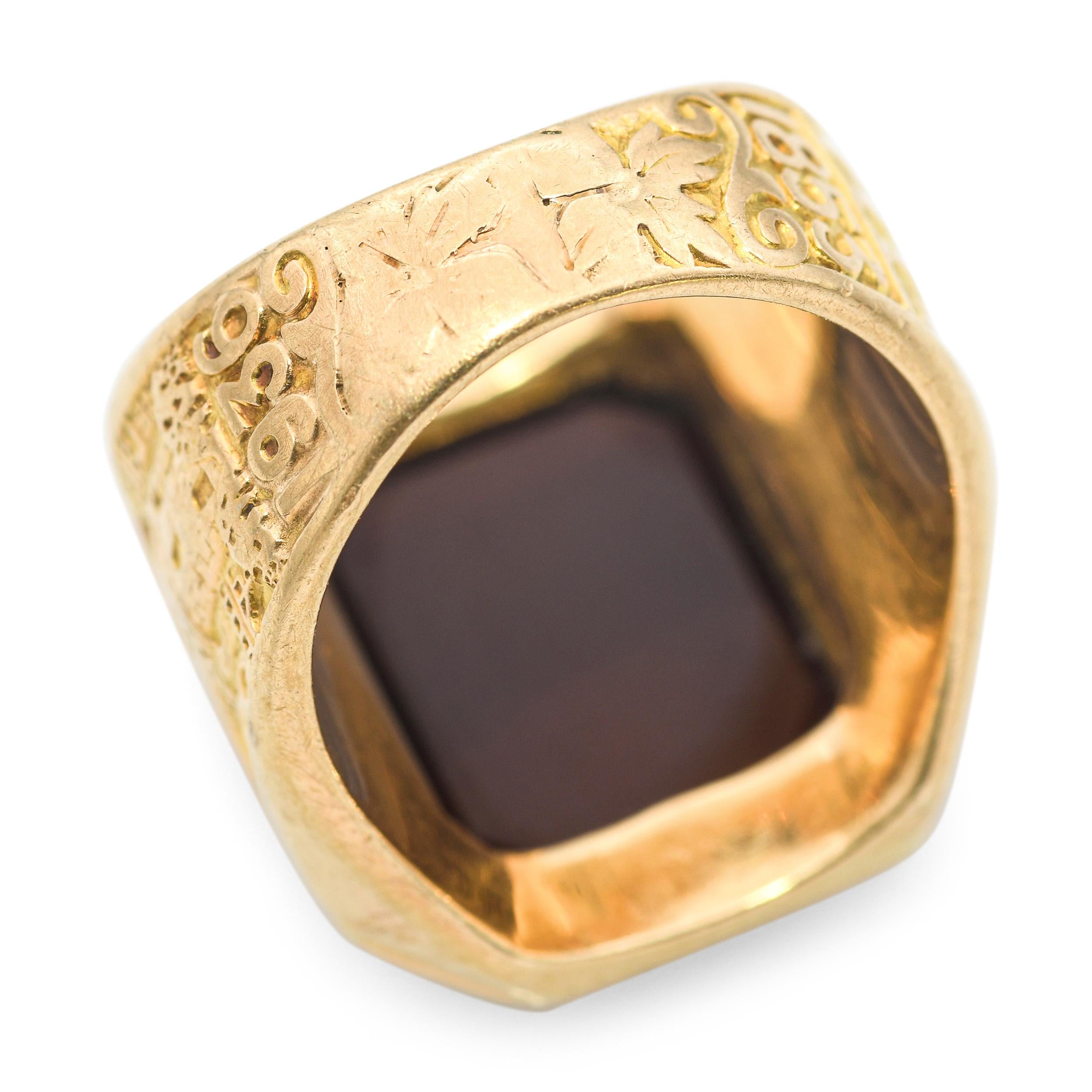 Vintage 1936 Jostens 10k Gold Beaver College Intaglio Ring