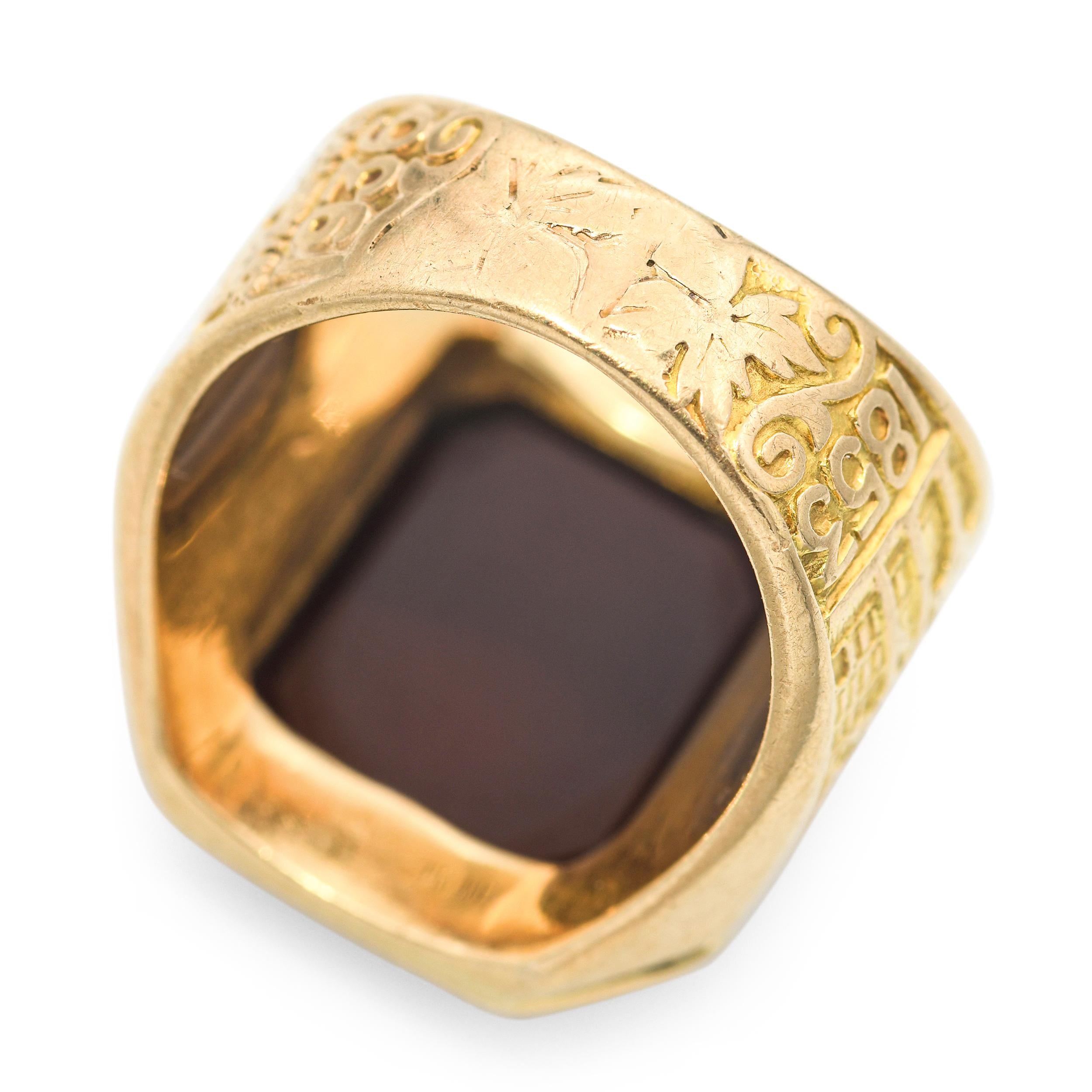 Vintage 1936 Jostens 10k Gold Beaver College Intaglio Ring