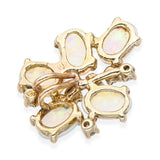 Vintage Yellow Gold Crystal Opal and Diamond Slider Pendant