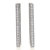 Vintage 14k White Gold 1.1tcw Diamond Bar Earrings