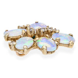 Vintage Yellow Gold Crystal Opal and Diamond Slider Pendant