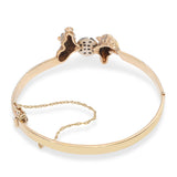 Vintage Yellow Gold Diamond Accented Horse Head Bracelet