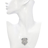 Art Deco Platinum 4.54ctw Diamond and Sapphire Shield Brooch