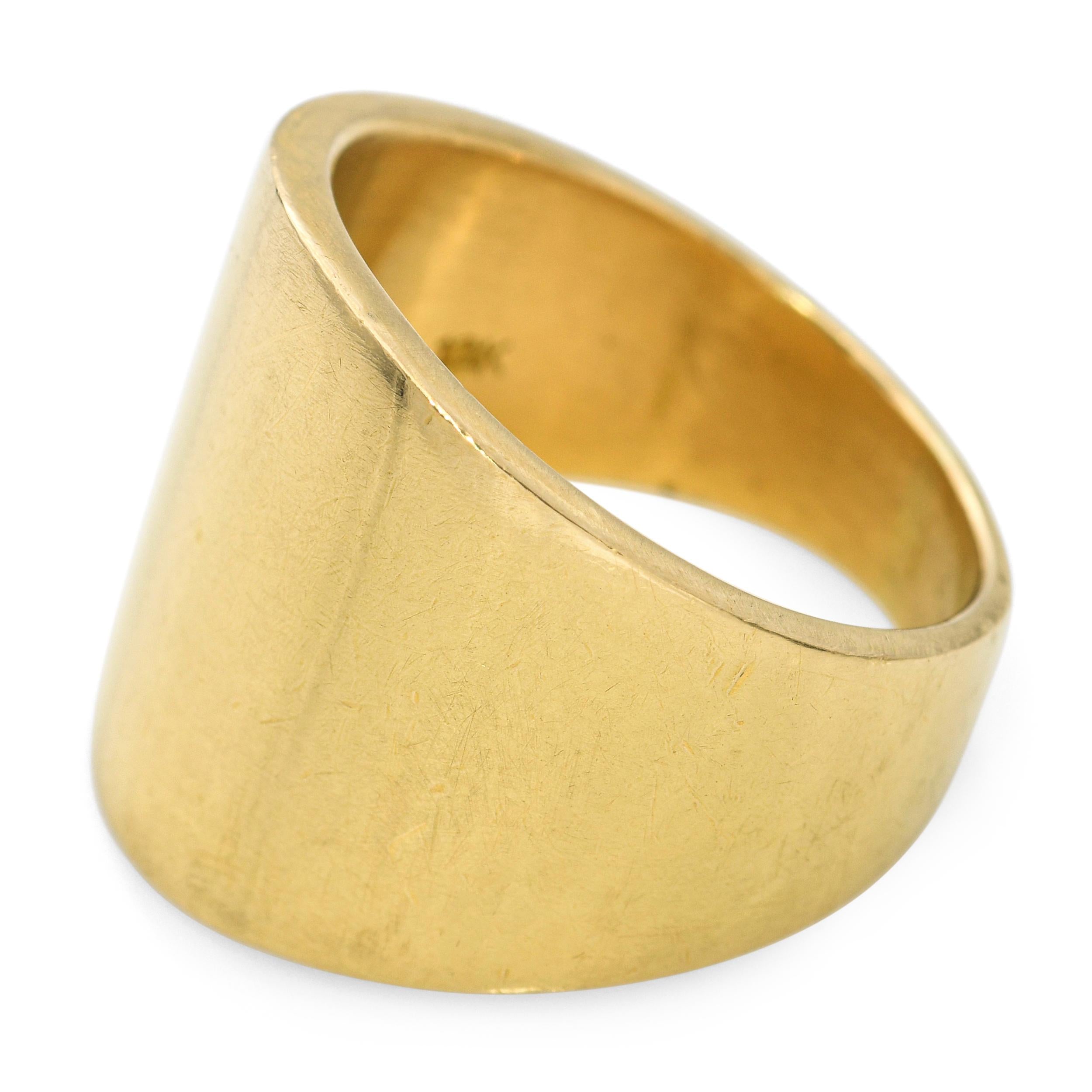 Mings 18k Yellow Gold Tapered Wide Band Ring
