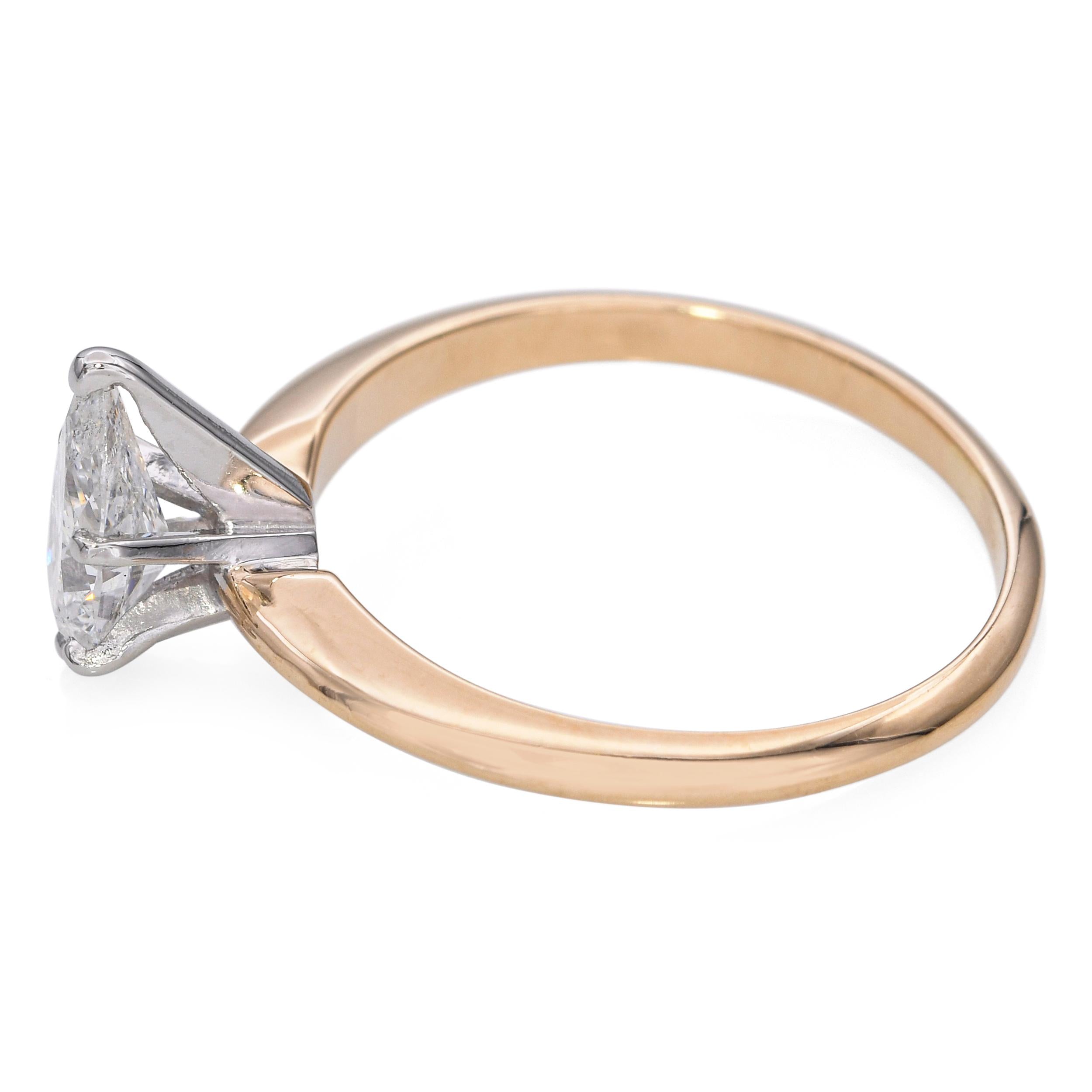 14k Yellow Gold and Platinum GIA G I1 0.76ct Pear Shaped Diamond Engagement Ring