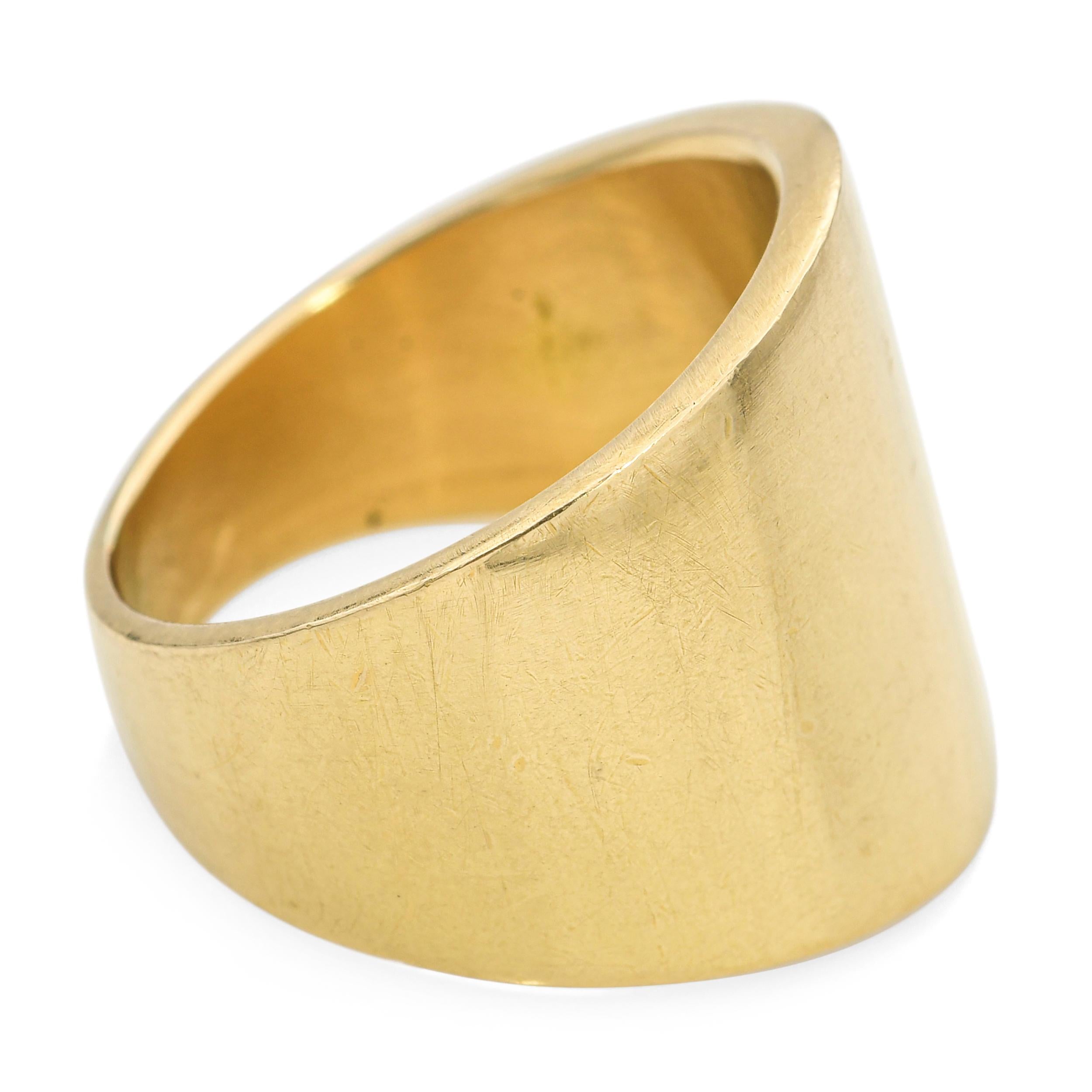 Mings 18k Yellow Gold Tapered Wide Band Ring