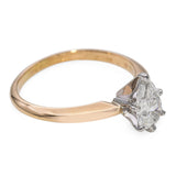 14k Yellow Gold and Platinum GIA G I1 0.76ct Pear Shaped Diamond Engagement Ring