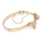 Vintage Yellow Gold Diamond Accented Horse Head Bracelet