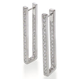 Vintage 14k White Gold 1.1tcw Diamond Bar Earrings