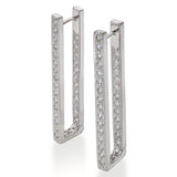 Vintage 14k White Gold 1.1tcw Diamond Bar Earrings