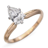 14k Yellow Gold and Platinum GIA G I1 0.76ct Pear Shaped Diamond Engagement Ring