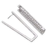 Vintage 14k White Gold 1.1tcw Diamond Bar Earrings