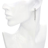 Vintage 14k White Gold 1.1tcw Diamond Bar Earrings