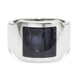 Cartier Santos 18K White Gold Hawk’s Eye Dumont Ring