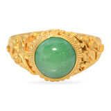 Vintage 24k Yellow Gold Jade Dome Ring