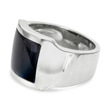 Cartier Santos 18K White Gold Hawk’s Eye Dumont Ring