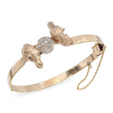 Vintage Yellow Gold Diamond Accented Horse Head Bracelet