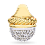 David Yurman 18k Yellow Gold Diamond Acorn Pendant