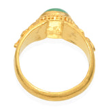 Vintage 24k Yellow Gold Jade Dome Ring