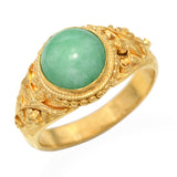 Vintage 24k Yellow Gold Jade Dome Ring