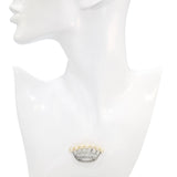 Vintage Platinum Pearl and Diamond Crown Pendant
