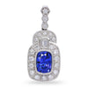 Platinum 2.57ct Ceylon Deep Royal Blue Sapphire & Diamond Pendant