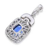 Platinum 2.57ct Ceylon Deep Royal Blue Sapphire & Diamond Pendant