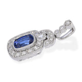 Platinum 2.57ct Ceylon Deep Royal Blue Sapphire & Diamond Pendant