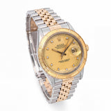 Vintage Rolex Datejust Thunderbird Two Tone Diamond Dial Watch Ref. 16253